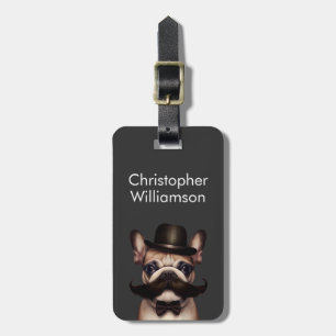 Etiqueta De Bagagem Cinzas Minimalistas do Bulldog Francês Engraçado M