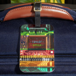 Etiqueta De Bagagem Circuito impresso técnico eletrônico PCB legal