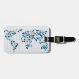 Etiqueta De Bagagem Circuitos eletrônicos do microchip do mapa do
