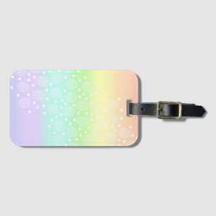 Etiqueta De Bagagem Círculos Arco-Íris de Pastel em Círculos