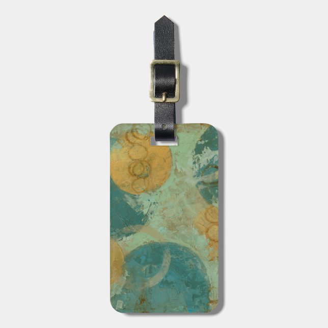 Etiqueta De Bagagem Círculos Azul e Amarelo (Frente Vertical)