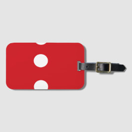 Etiqueta De Bagagem Círculos brancos em vermelho