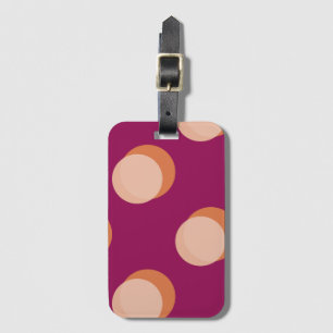 Etiqueta De Bagagem Círculos e Sombras Retro Padrão Negrito Roxo