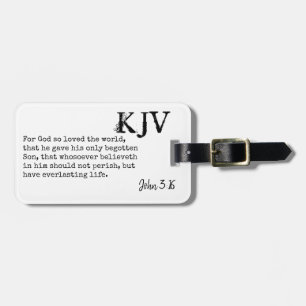 Etiqueta De Bagagem Citação de Bíblia John 3:16 - Pode ser personaliza
