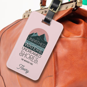 Etiqueta De Bagagem Citação de Shakespeare Rosa e Blush Moderno Person