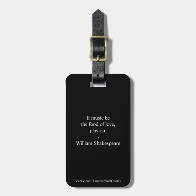 Etiqueta De Bagagem Citação de William Shakespeare - Amor (Frente Vertical)