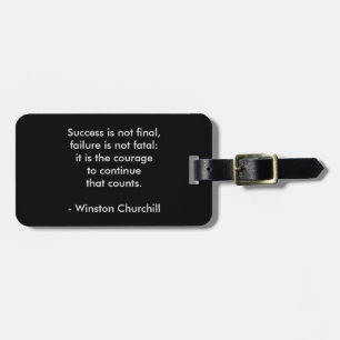 Etiqueta De Bagagem Citação de Winston Churchill; Sucesso