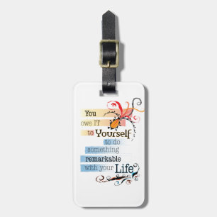 Etiqueta De Bagagem Citação ilustrada Inspiracional LIFE notável