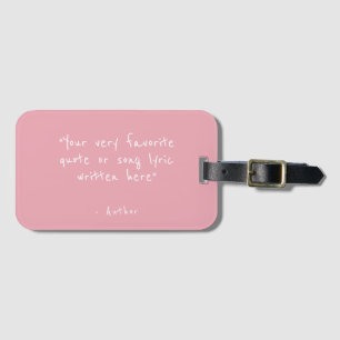 Etiqueta De Bagagem Citação personalizada - crie a sua rosa