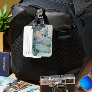 Etiqueta De Bagagem Citações Douradas Inspiradoras de rosto feminino a