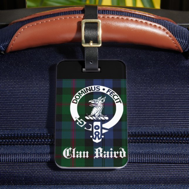 Etiqueta De Bagagem Clan Baird Crest Tartan (Frente Insitu 2)
