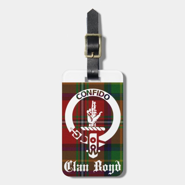 Etiqueta De Bagagem Clan Boyd Crest Tartan (Frente Vertical)
