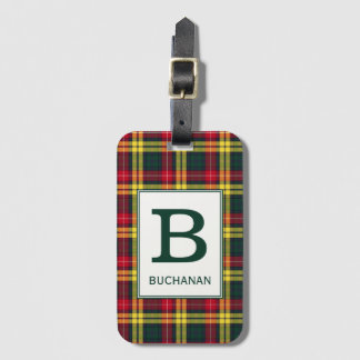 Etiqueta De Bagagem Clan Buchanan Tartan Monogrammed