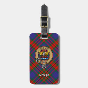 Etiqueta De Bagagem Clan Carnegie Crest sobre Tartan