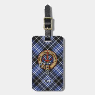 Etiqueta De Bagagem Clan Clark Crest sobre Tartan