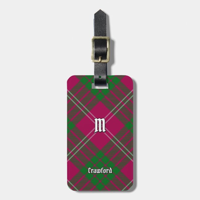 Etiqueta De Bagagem Clan Crawford Tartan Luartigo (Frente Vertical)