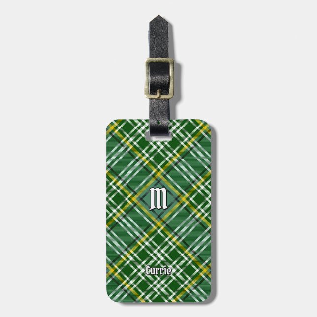 Etiqueta De Bagagem Clan Currie Tartan (Frente Vertical)