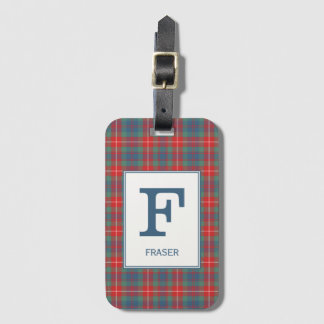 Etiqueta De Bagagem Clan Fraser de Lovat Antigo Tartan Monogrammed