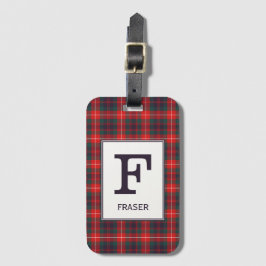 Etiqueta De Bagagem Clan Fraser de Lovat Tartan Monogrammed