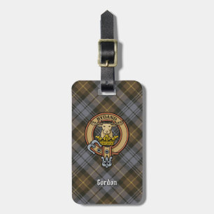 Etiqueta De Bagagem Clan Gordon Crest sobre o Weathered Tartan