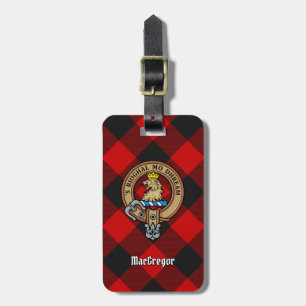 Etiqueta De Bagagem Clan Gregor Crest sobre Rob Roy Tartan
