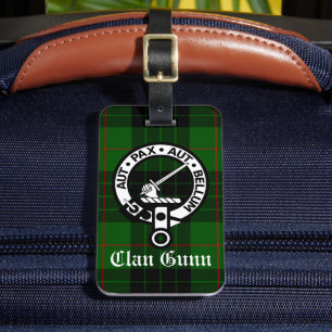 Etiqueta De Bagagem Clan Gunn Crest Crachá e Tartan
