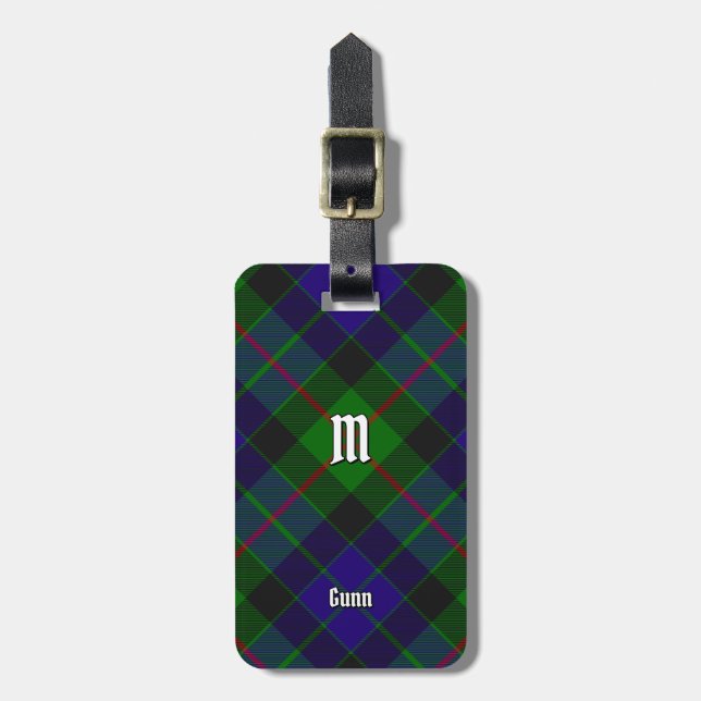 Etiqueta De Bagagem Clan Gunn Tartan Luartigo (Frente Vertical)