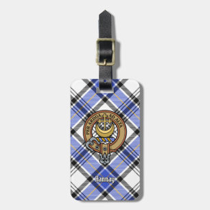 Etiqueta De Bagagem Clan Hannay Crest sobre Tartan