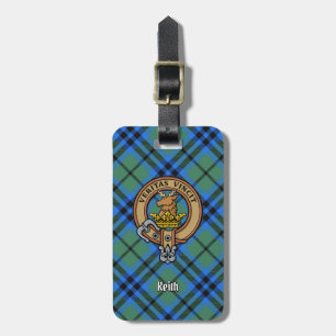 Etiqueta De Bagagem Clan Keith Crest sobre Tartan