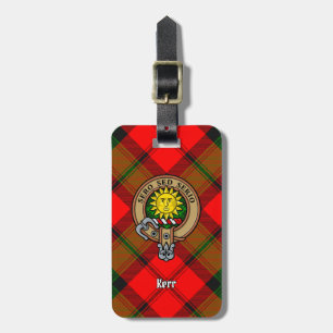 Etiqueta De Bagagem Clan Kerr Crest sobre Tartan