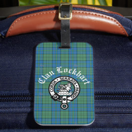 Etiqueta De Bagagem Clan Lockhart Crest Crachá & Tartan