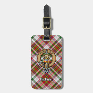 Etiqueta De Bagagem Clan MacAlister Crest over Dress Tartan