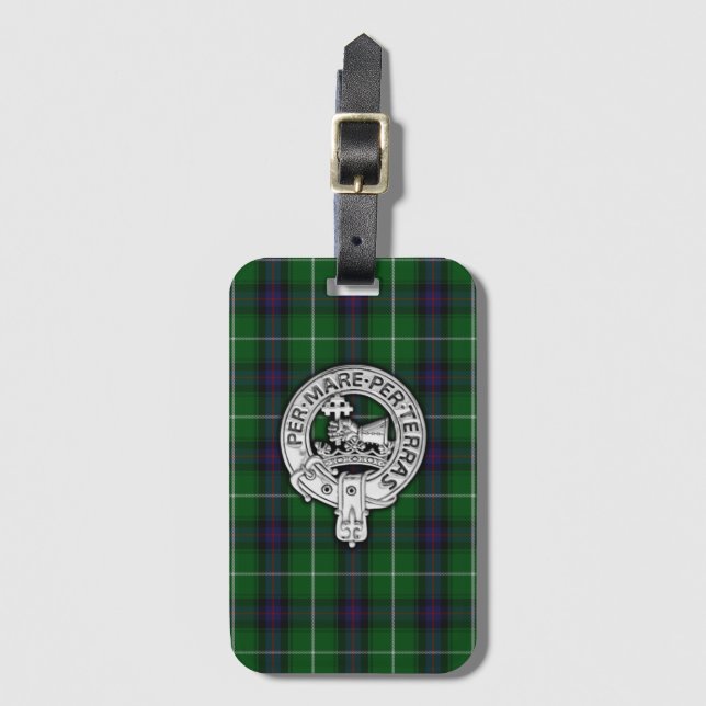 Etiqueta De Bagagem Clan MacDonald do Isles Crest & Tartan (Frente Vertical)