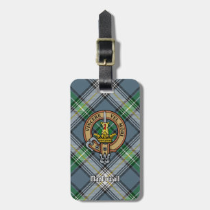 Etiqueta De Bagagem Clan MacDowall Crest sobre Tartan