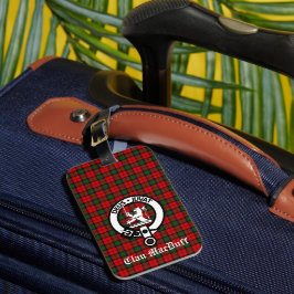 Etiqueta De Bagagem Clan MacDuff Tartan e Crachá Crest escoceses