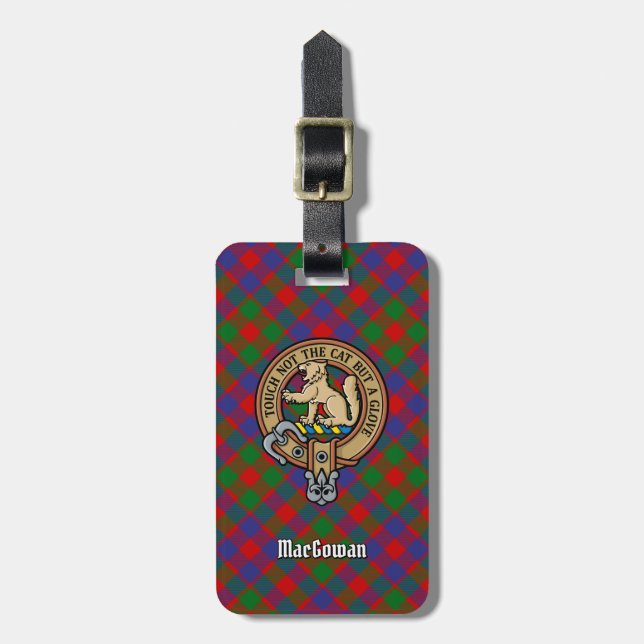 Etiqueta De Bagagem Clan MacGowan Crest sobre Tartan (Frente Vertical)
