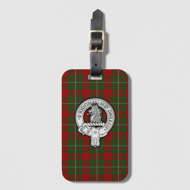 Etiqueta De Bagagem Clan MacGregor Crest & Tartan (Frente Vertical)