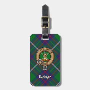 Etiqueta De Bagagem Clan MacIntyre Crest sobre Tartan