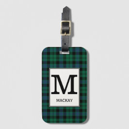 Etiqueta De Bagagem Clan MacKay Tartan Monogrammed