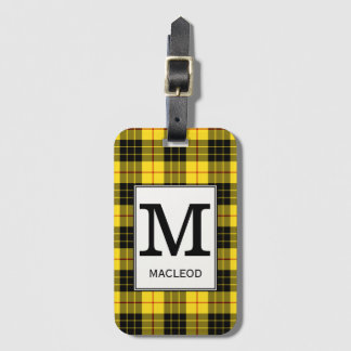 Etiqueta De Bagagem Clan MacLeod Tartan Monogrammed