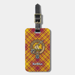 Etiqueta De Bagagem Clan MacMillan Crest over Dress Tartan