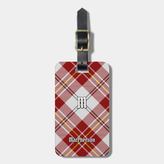 Etiqueta De Bagagem Clan MacPherson Red Vestido Tartan Bagagem (Frente Vertical)