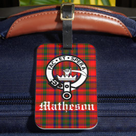 Etiqueta De Bagagem Clan Matheson Crest Crachá e Tartan