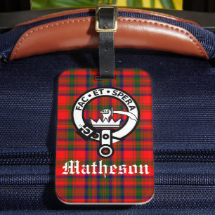 Etiqueta De Bagagem Clan Matheson Crest Crachá e Tartan 
