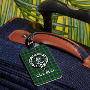 Etiqueta De Bagagem Clan Muir ou Mais Crachá de Crest e Tartan