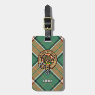 Etiqueta De Bagagem Clan Pollock Crest sobre Tartan