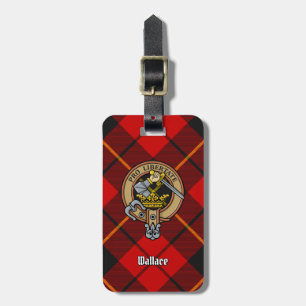 Etiqueta De Bagagem Clan Wallace Crest sobre Tartan