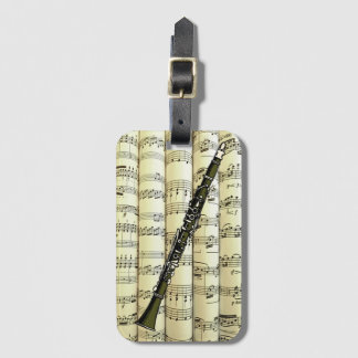 Etiqueta De Bagagem Clarinet On Roll Sheet Music ~