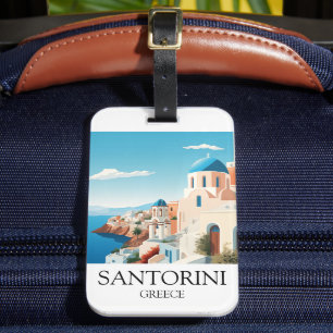 Etiqueta De Bagagem Classic Santorini Viagem Trabalho de arte - Grego