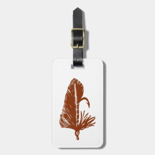 Etiqueta de Bagagem Clássica de Trout Fly Brown